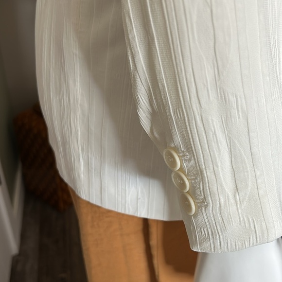 Zara Woman Textured White Blazer Jacket - Picture 9 of 17